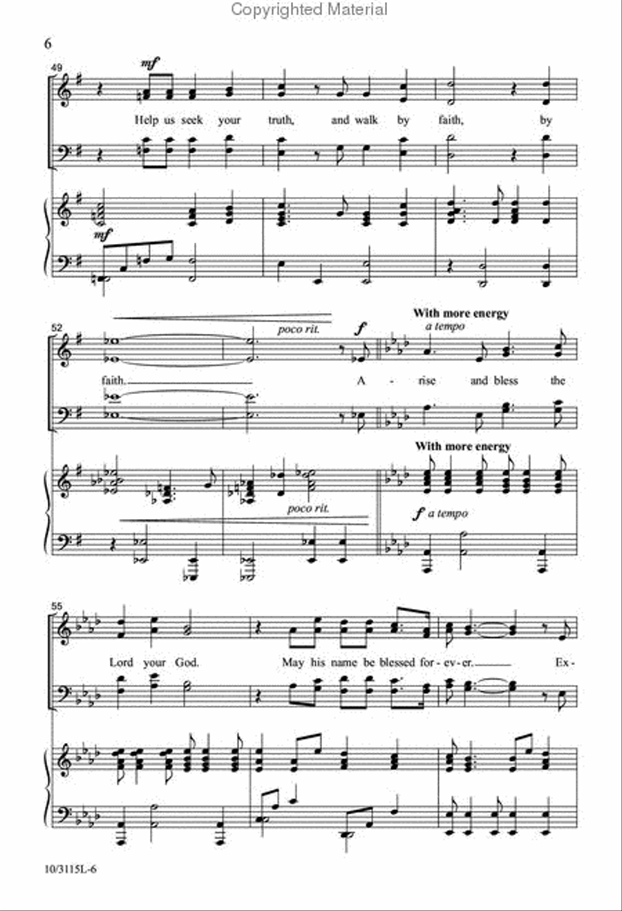 Arise and Bless the Lord Arise and Bless the Lord 4-Part scores gallery preview page 7