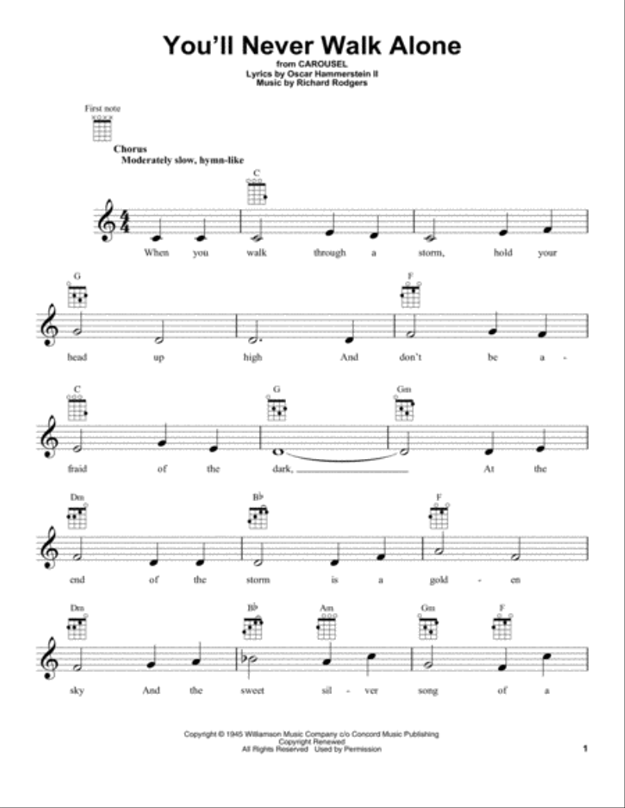 You'll Never Walk Alone (from Carousel) Ukulele scores gallery preview page 1