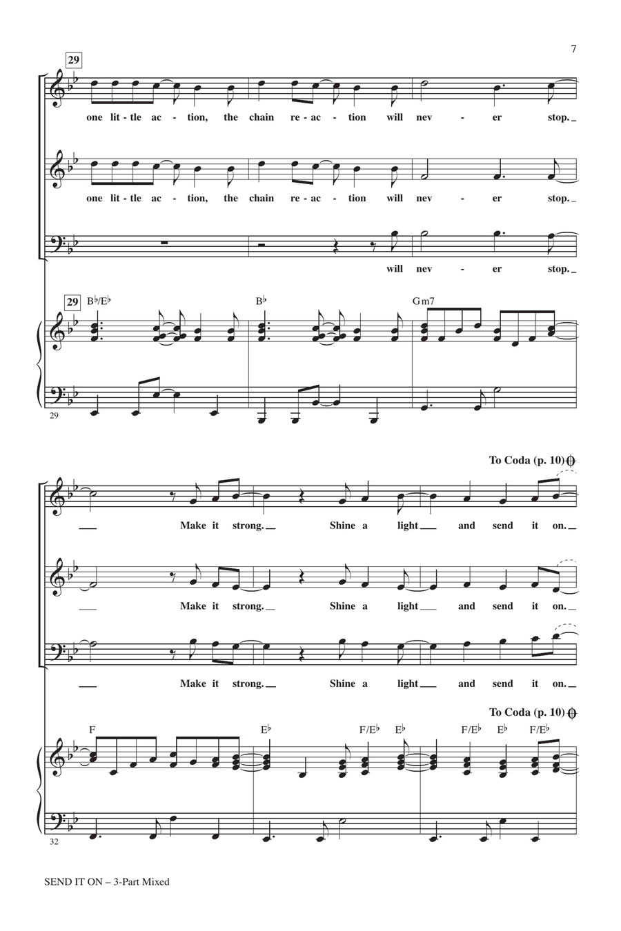 Send It On (arr. Cristi Cary Miller) 3-Part scores gallery preview page 5