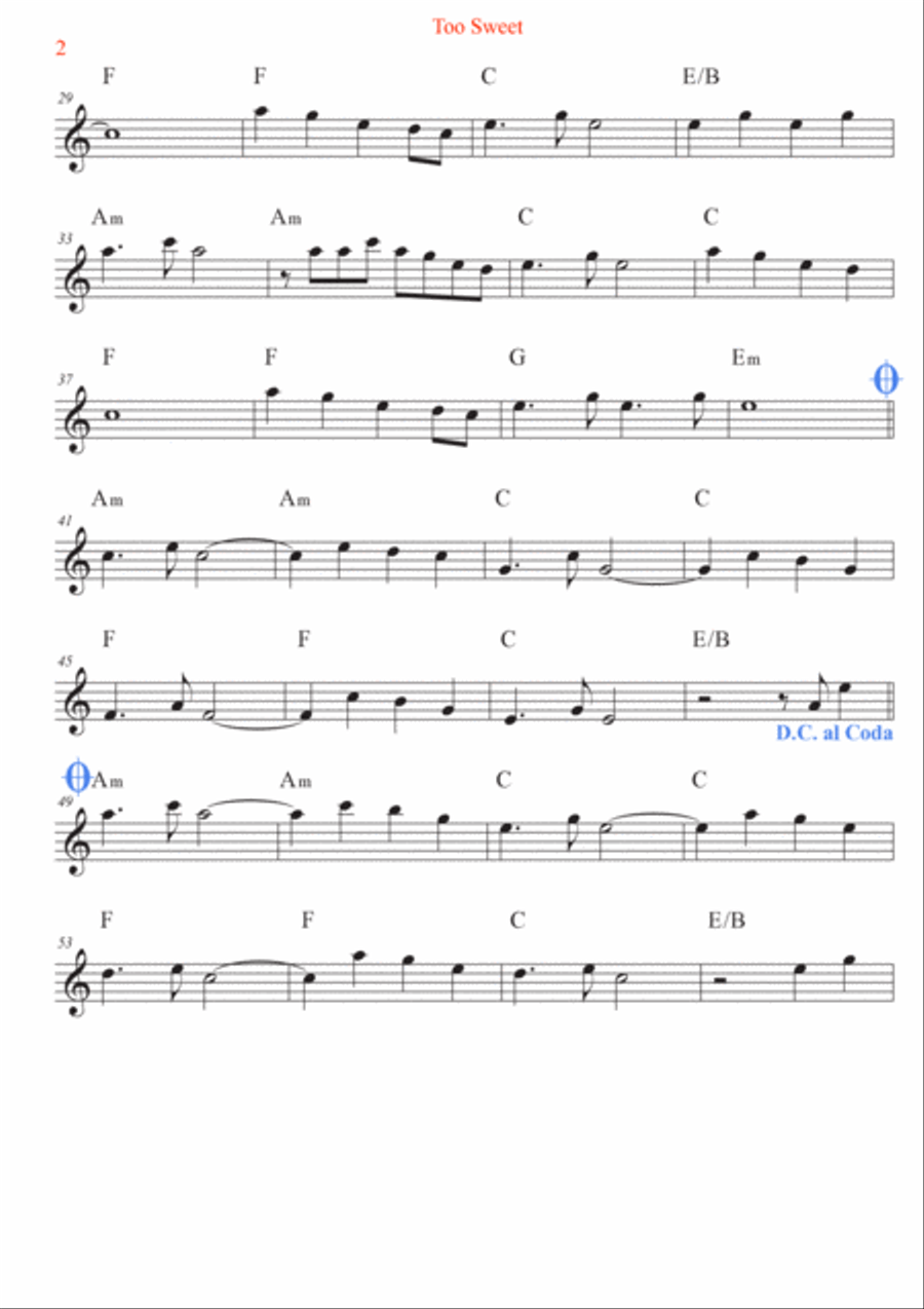 Too Sweet B-Flat Trumpet scores gallery preview page 2