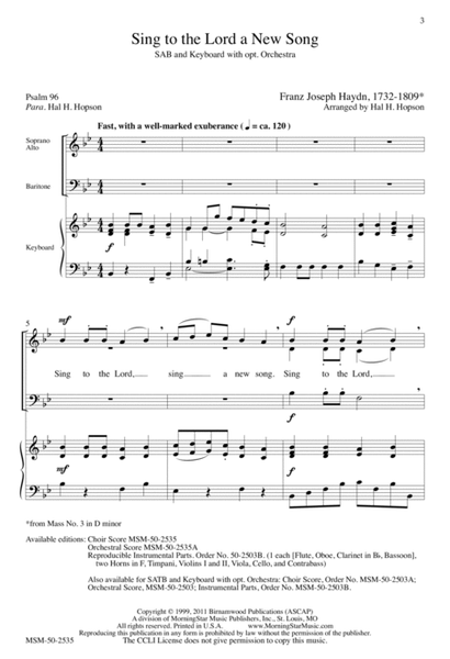Sing to the Lord a New Song (Downloadable Choral Score)