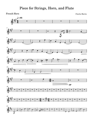 Piece for Strings, Horn, and Flute - French Horn Part