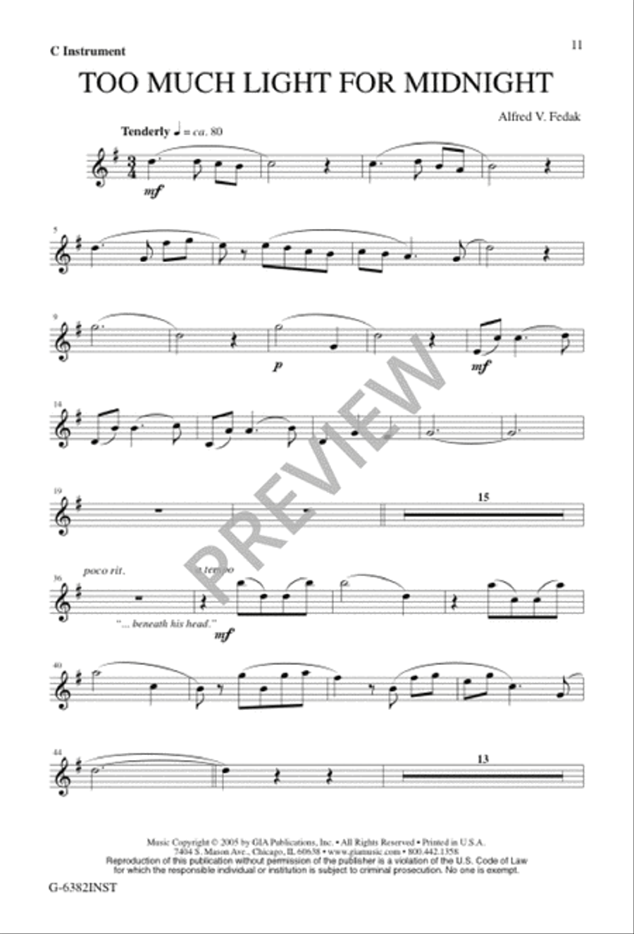 Too Much Light for Midnight 4-Part scores gallery preview page 10