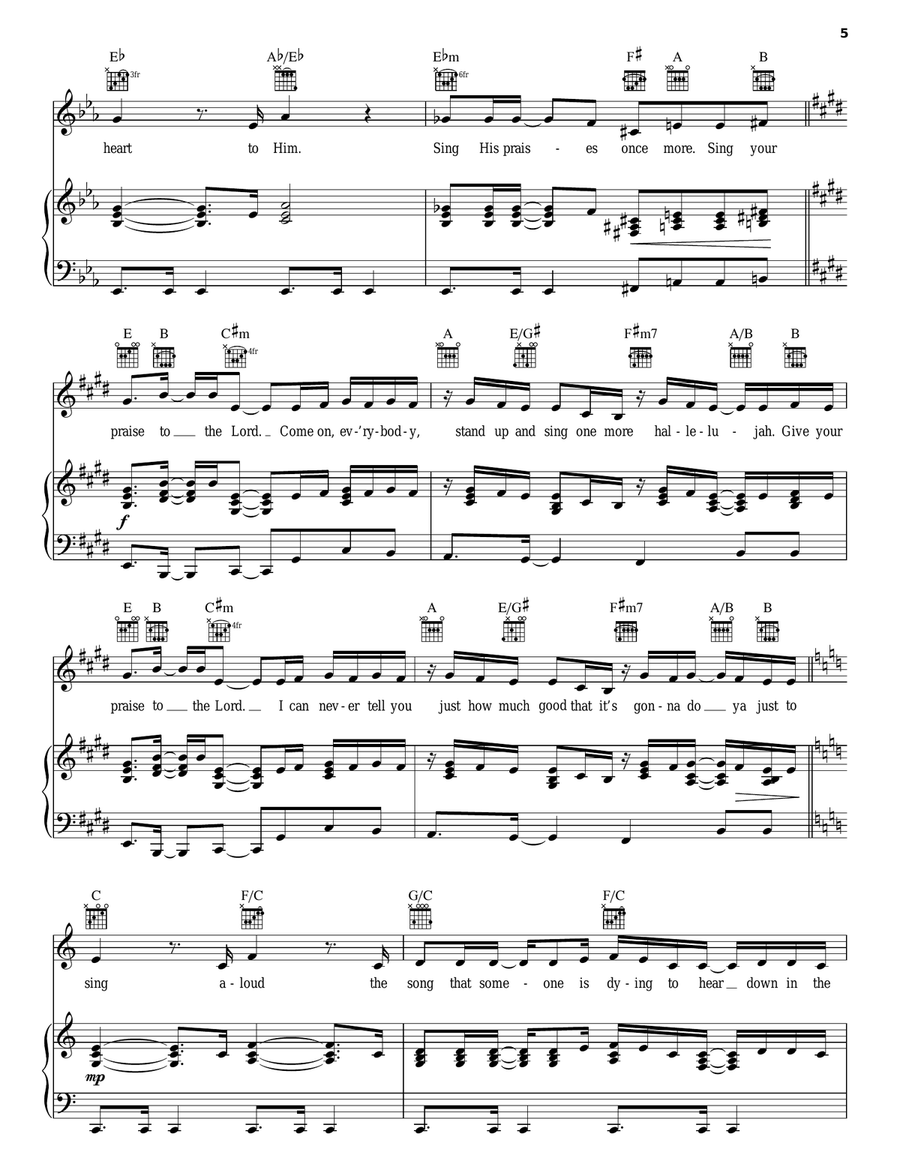 Sing Your Praise To The Lord Piano, Vocal, Guitar scores gallery preview page 5
