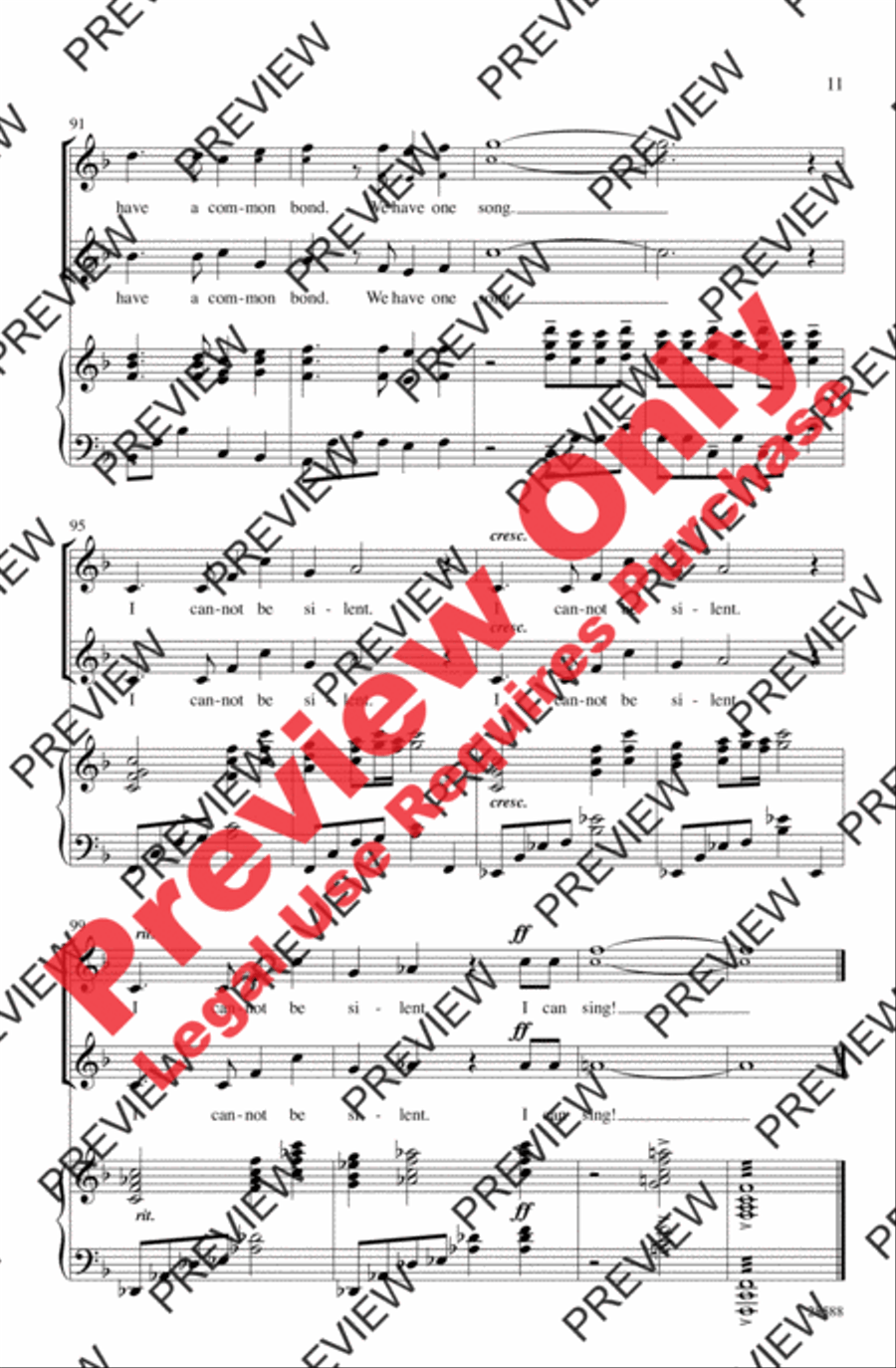 I Cannot Be Silent 2-Part scores gallery preview page 11