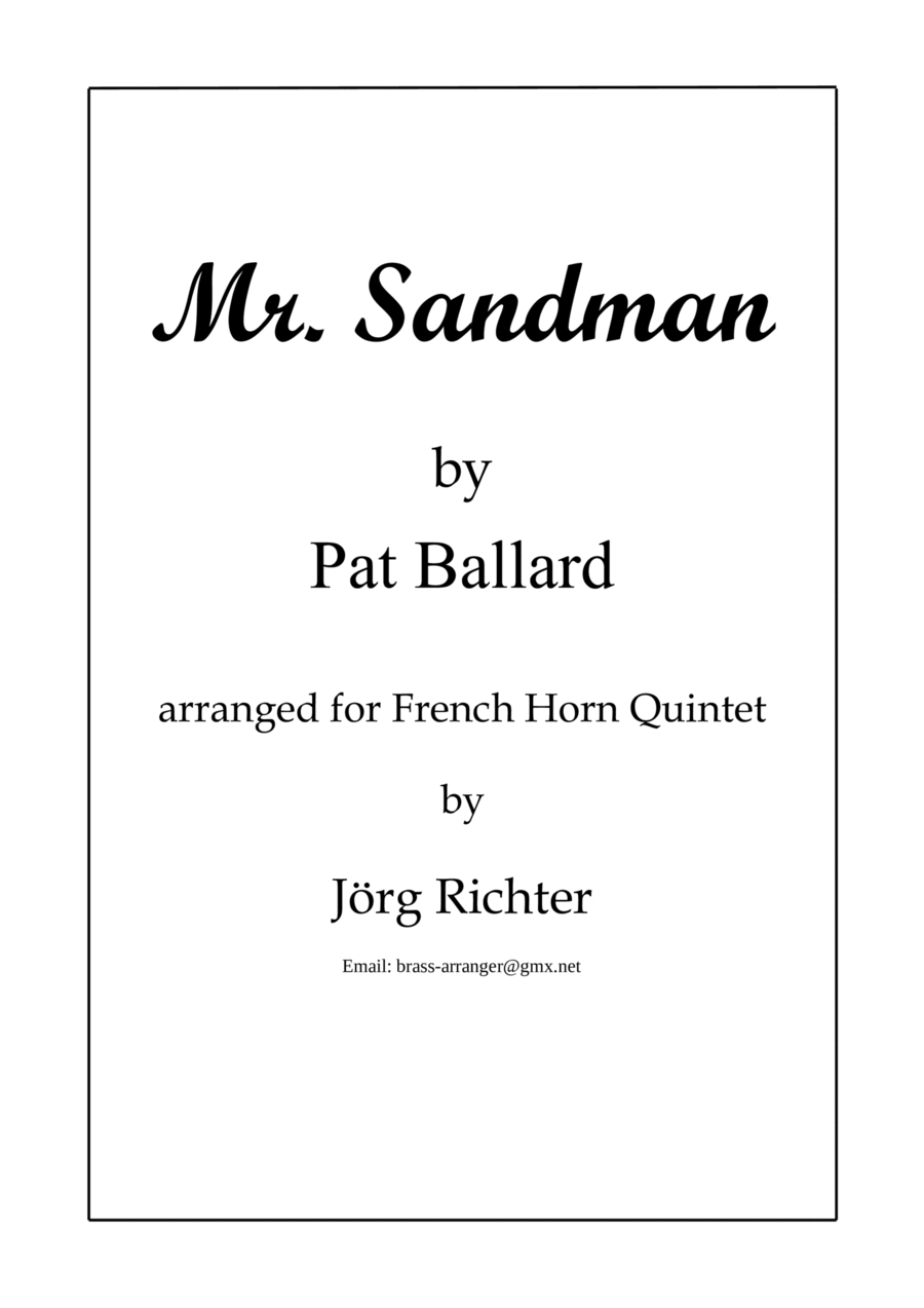 Mr. Sandman Brass Quartet scores gallery preview page 1