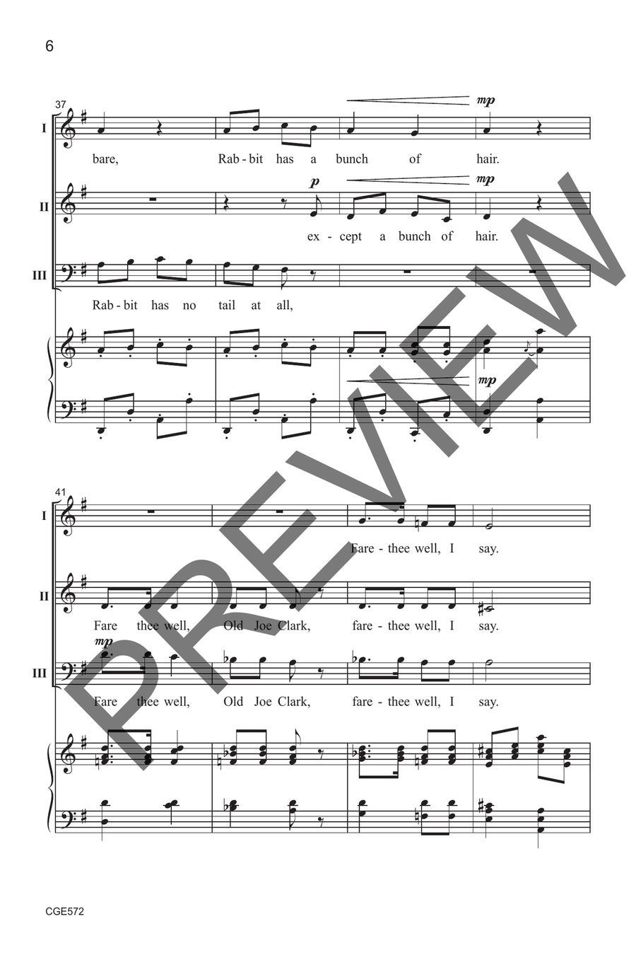 Old Joe Clark (Three-part Mixed) 3-Part scores gallery preview page 7