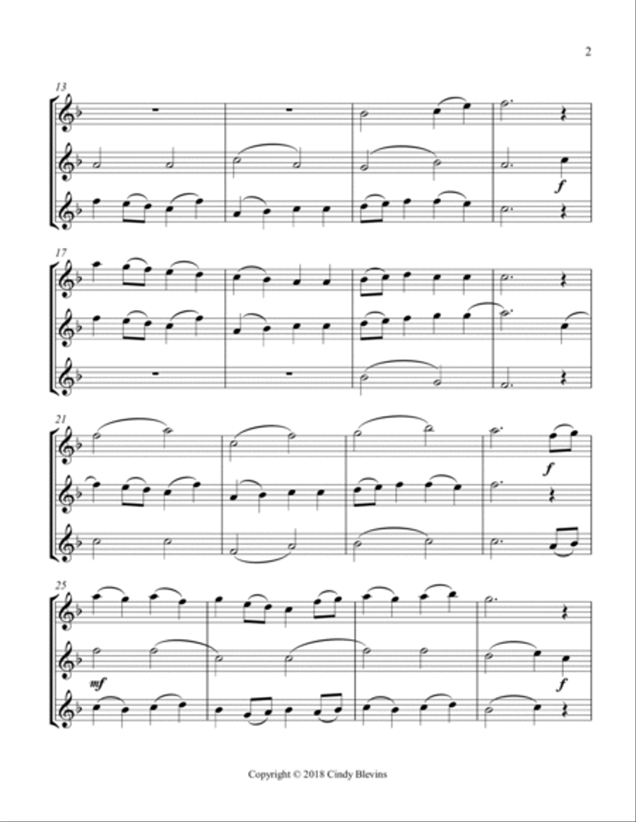 I Sing the Mighty Power Of God, for Violin Trio String Trio scores gallery preview page 3