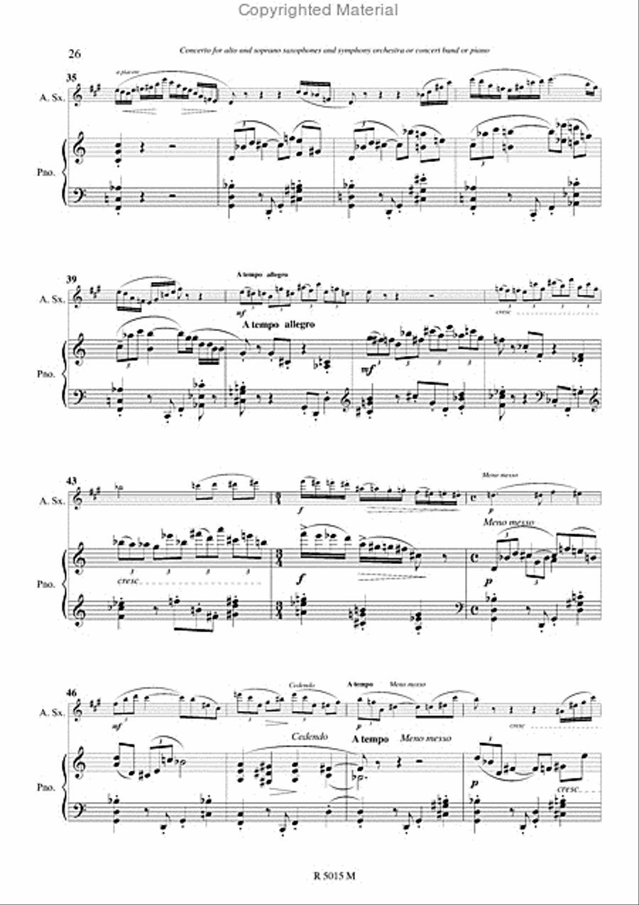 Concerto pour saxophone Piano Accompaniment scores gallery preview page 18