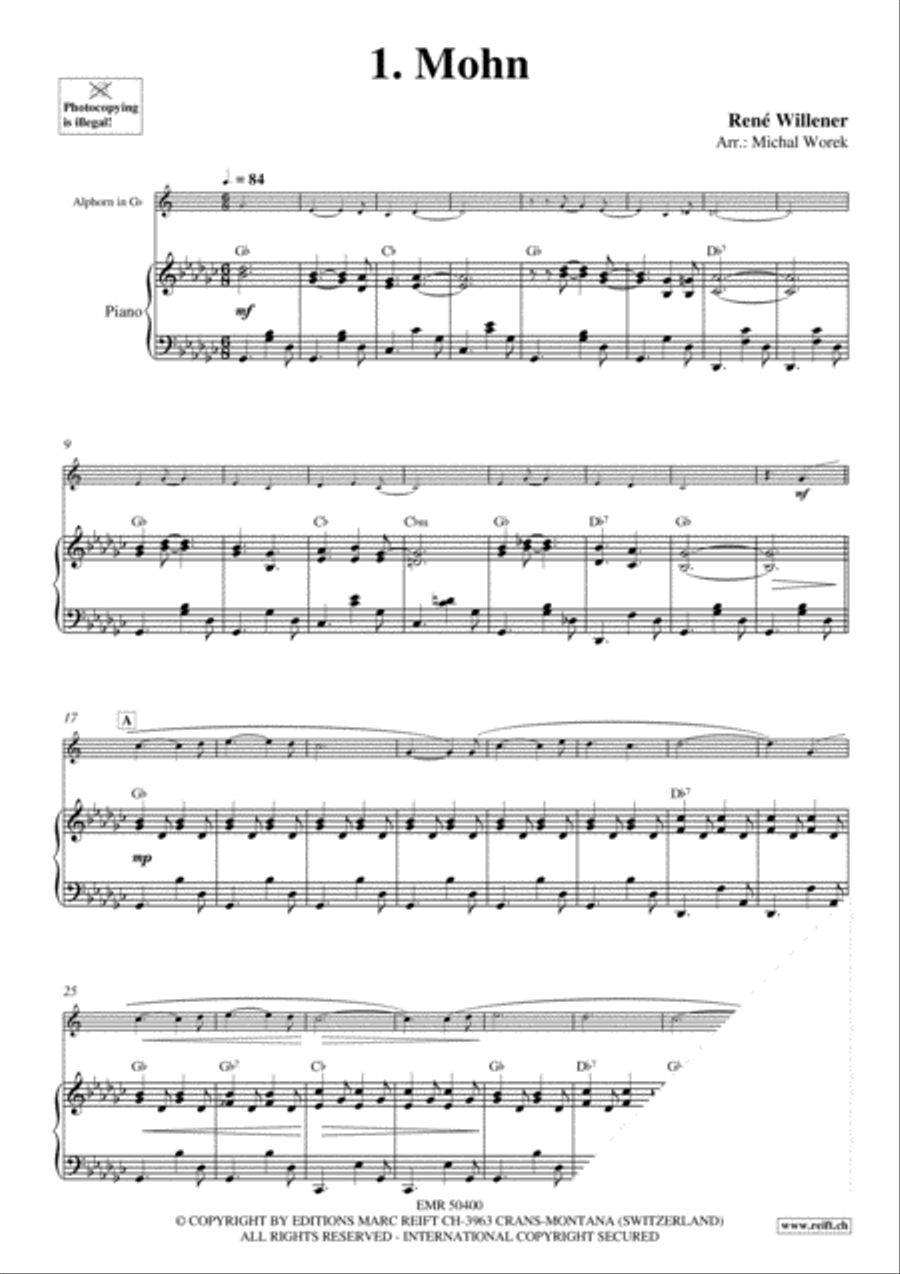 20 Alphorn Solos Volume 2 Piano Accompaniment scores gallery preview page 3