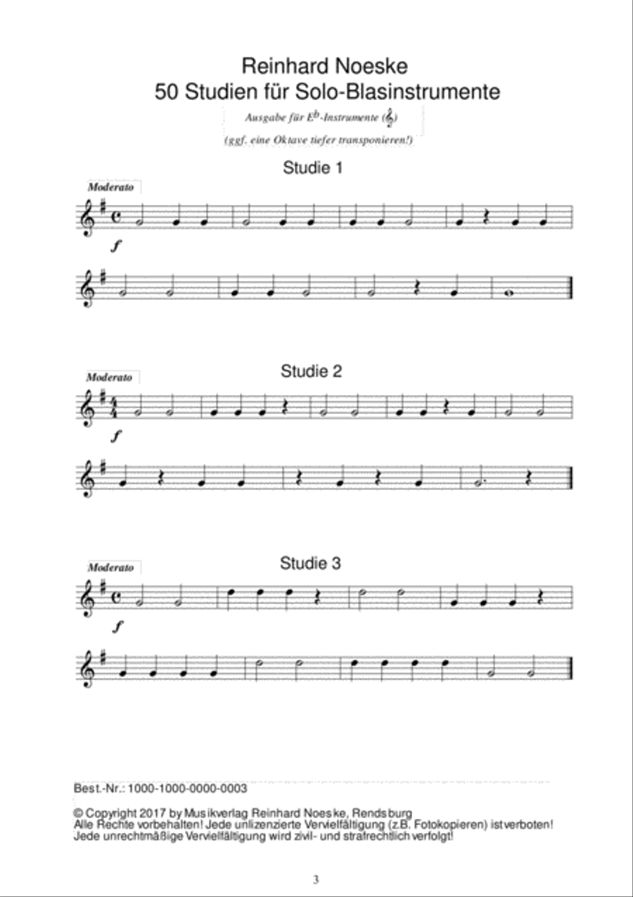 50 Studien für Solo-Blasinstrumente - Ausgabe für Eb-Instrumente (Violinschlüssel) Small Ensemble scores gallery preview page 5