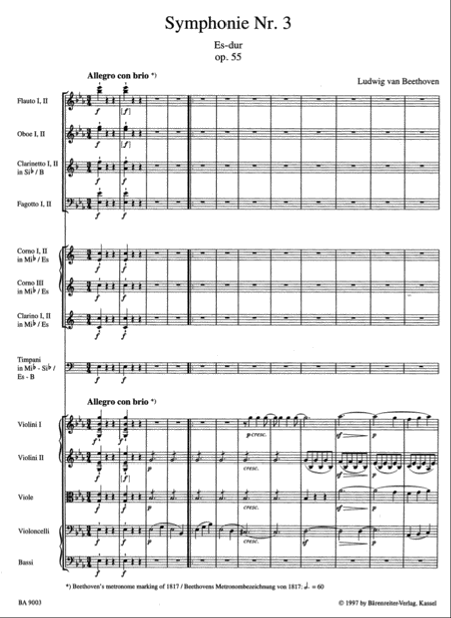 Symphony, No. 3 E flat major, Op. 55 'Eroica' Orchestra scores gallery preview page 2