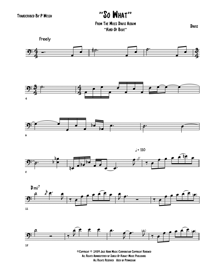 So What Double Bass scores gallery preview page 1
