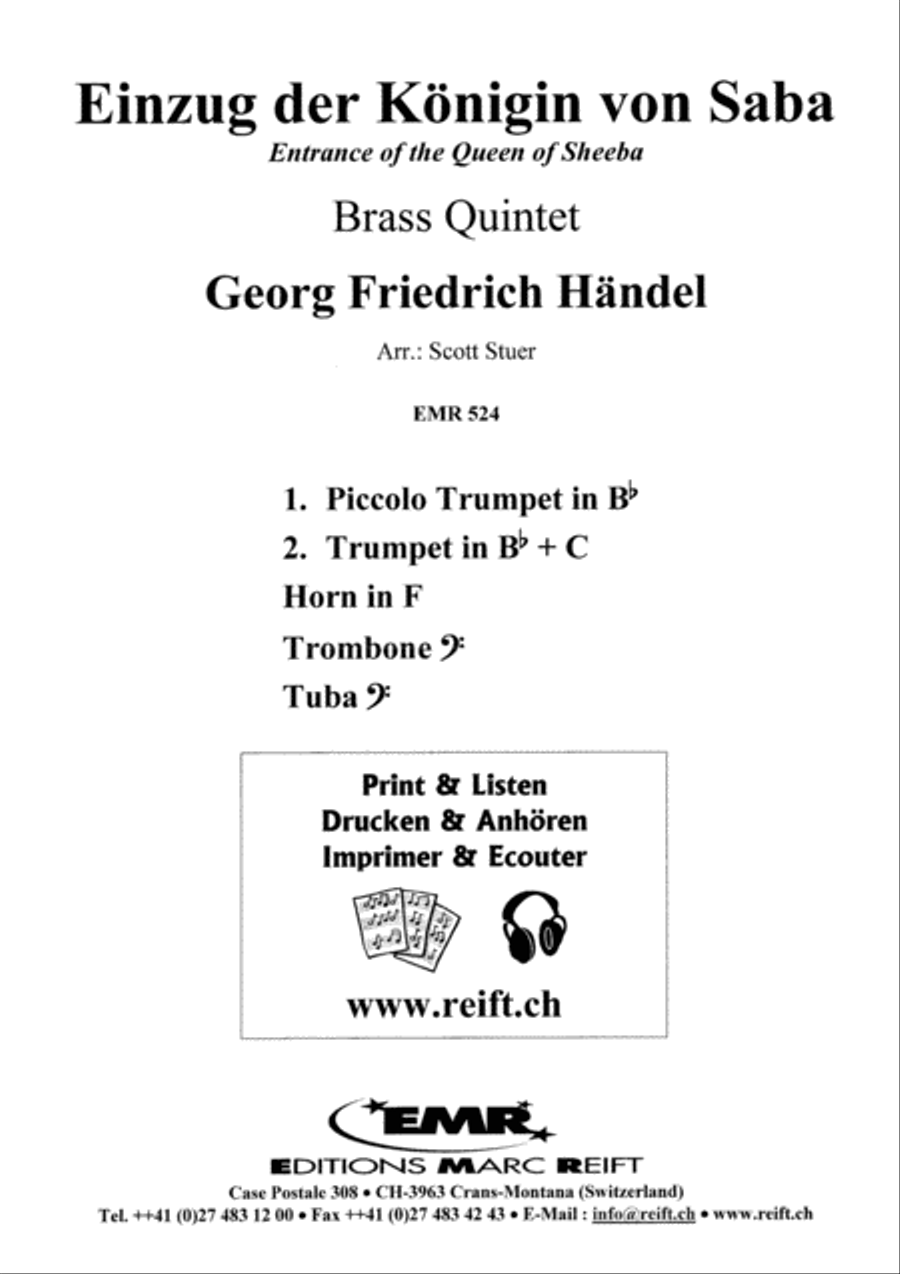 Einzug der Konigin von Saba Brass Quintet scores gallery preview page 2