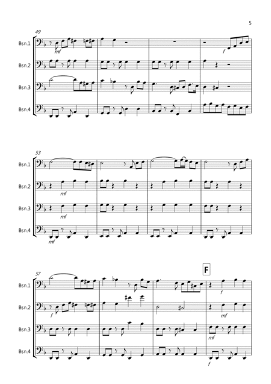 Tasty Tango for Bassoon Quartet Bassoon Quartet scores gallery preview page 5