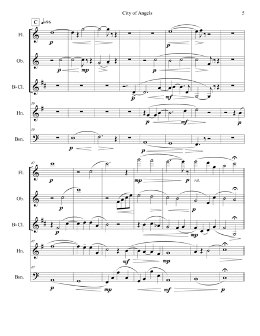 City of Angels Woodwind Quintet scores gallery preview page 5