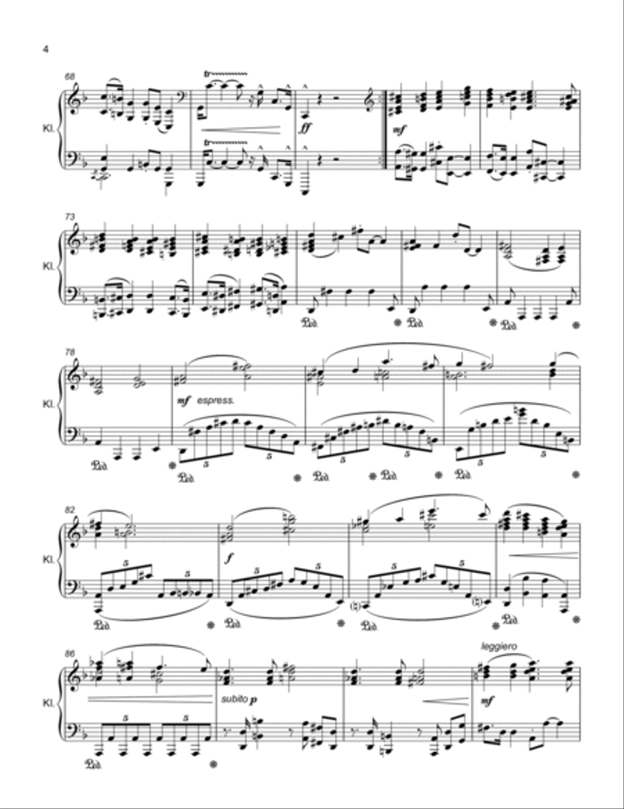 Ode to Erich Wolfgang Korngold for Solo Piano Piano Solo scores gallery preview page 4