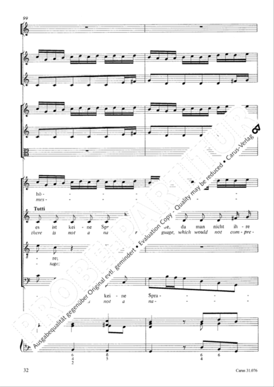 The heavens are telling the Father's glory (Die Himmel erzahlen die Ehre Gottes) 4-Part scores gallery preview page 33