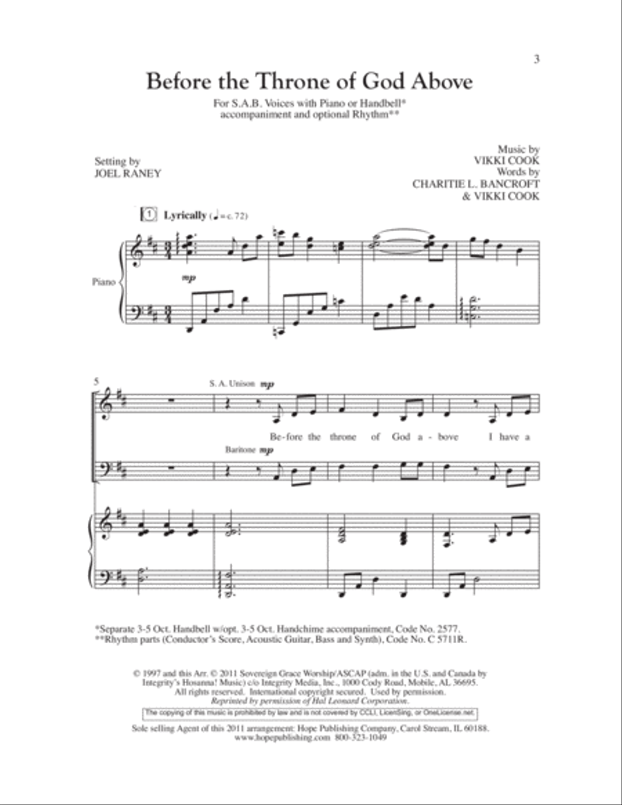 Before the Throne of God Above 3-Part scores gallery preview page 2