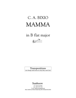C. A. Bixio: MAMMA (transposed to B flat Major)