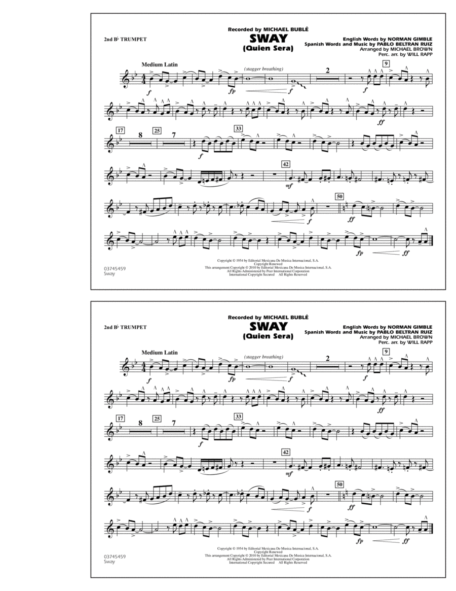 Sway (Quien Sera) - 2nd Bb Trumpet