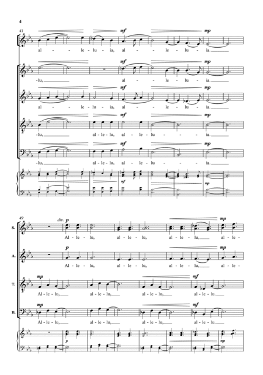 Amabile Alleluia SSATB scores gallery preview page 4