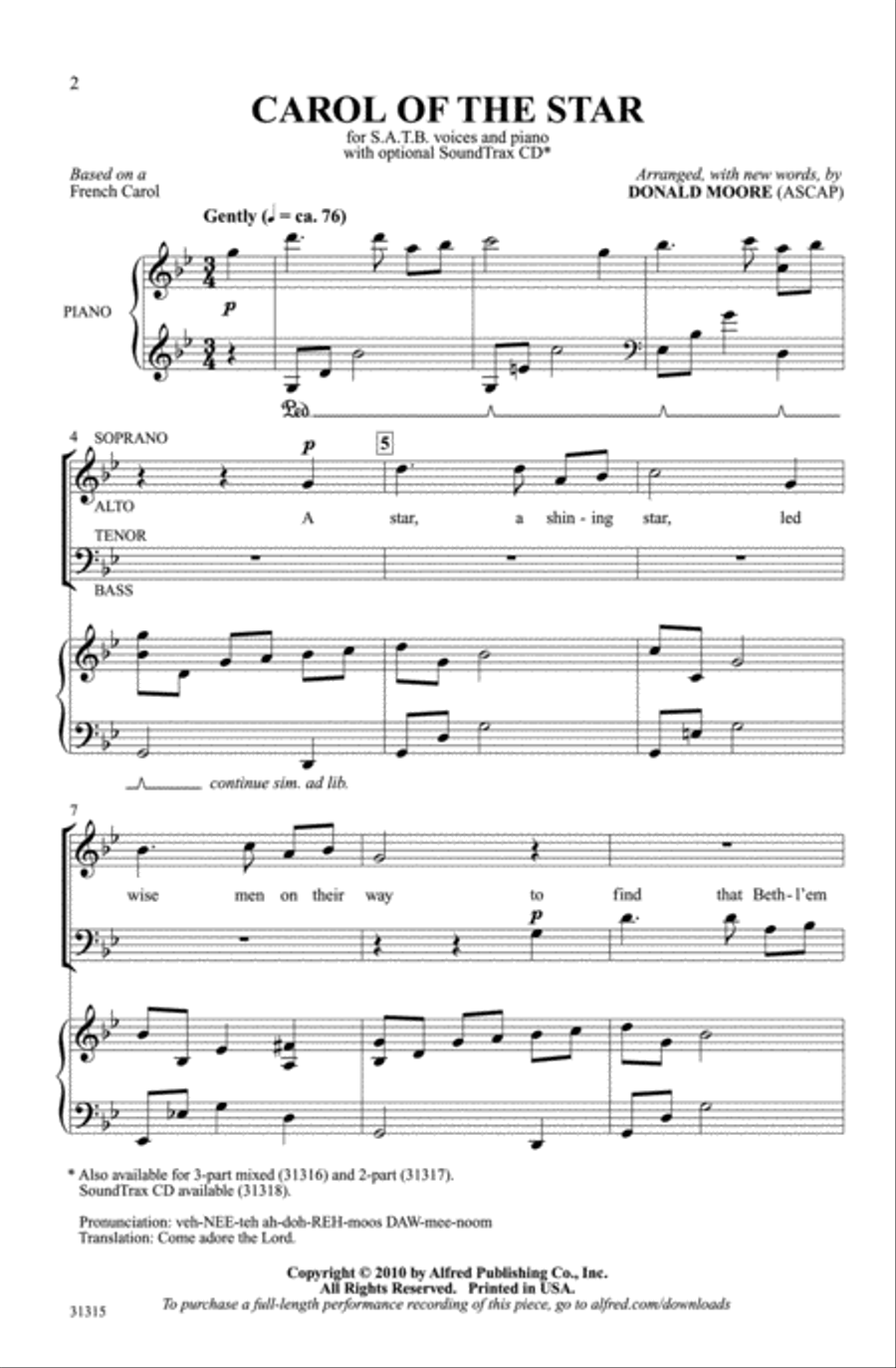 Carol of the Star Choir scores gallery preview page 1
