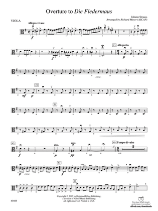 Overture to Die Fledermaus: Viola