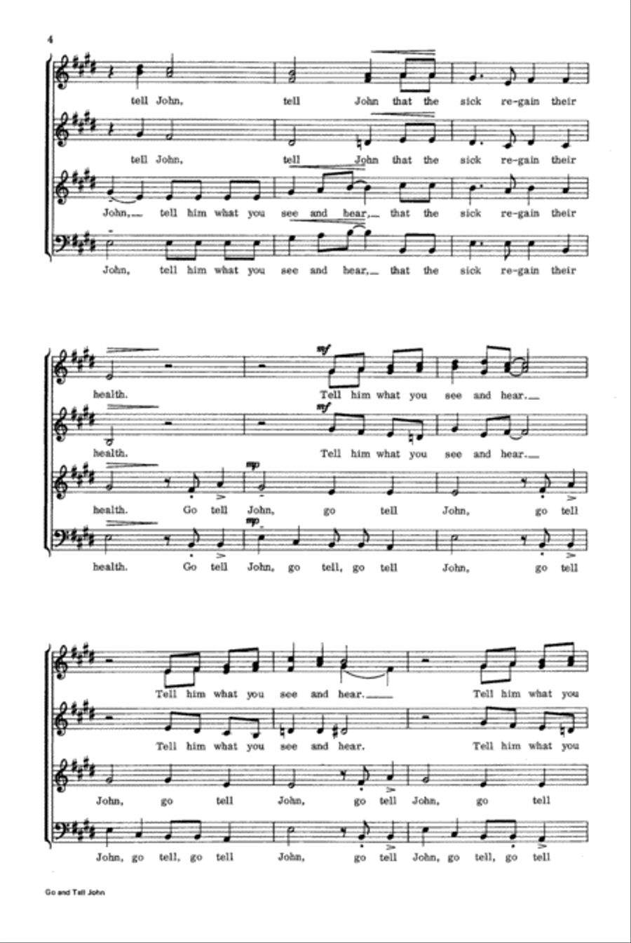 Go and Tell John 4-Part scores gallery preview page 4