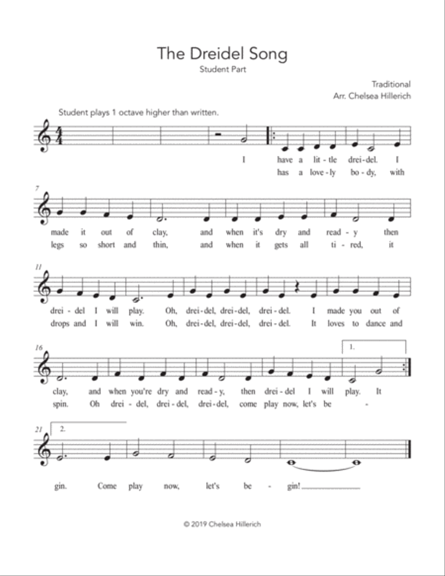 The Dreidel Song – Jazz Duet Easy Piano scores gallery preview page 3