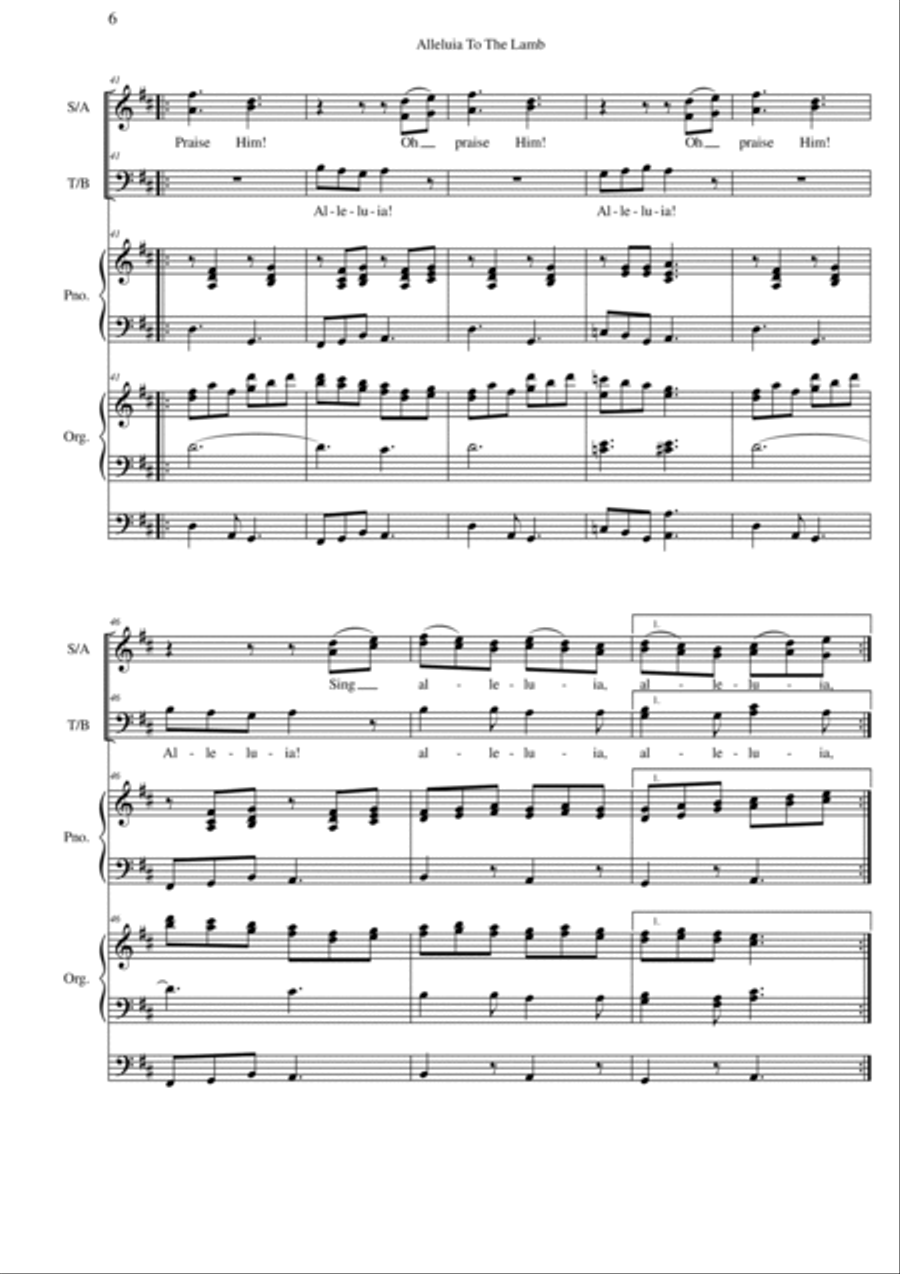 ALLELUIA! Nol. 1 - SATB Org/Piano 4-Part scores gallery preview page 6