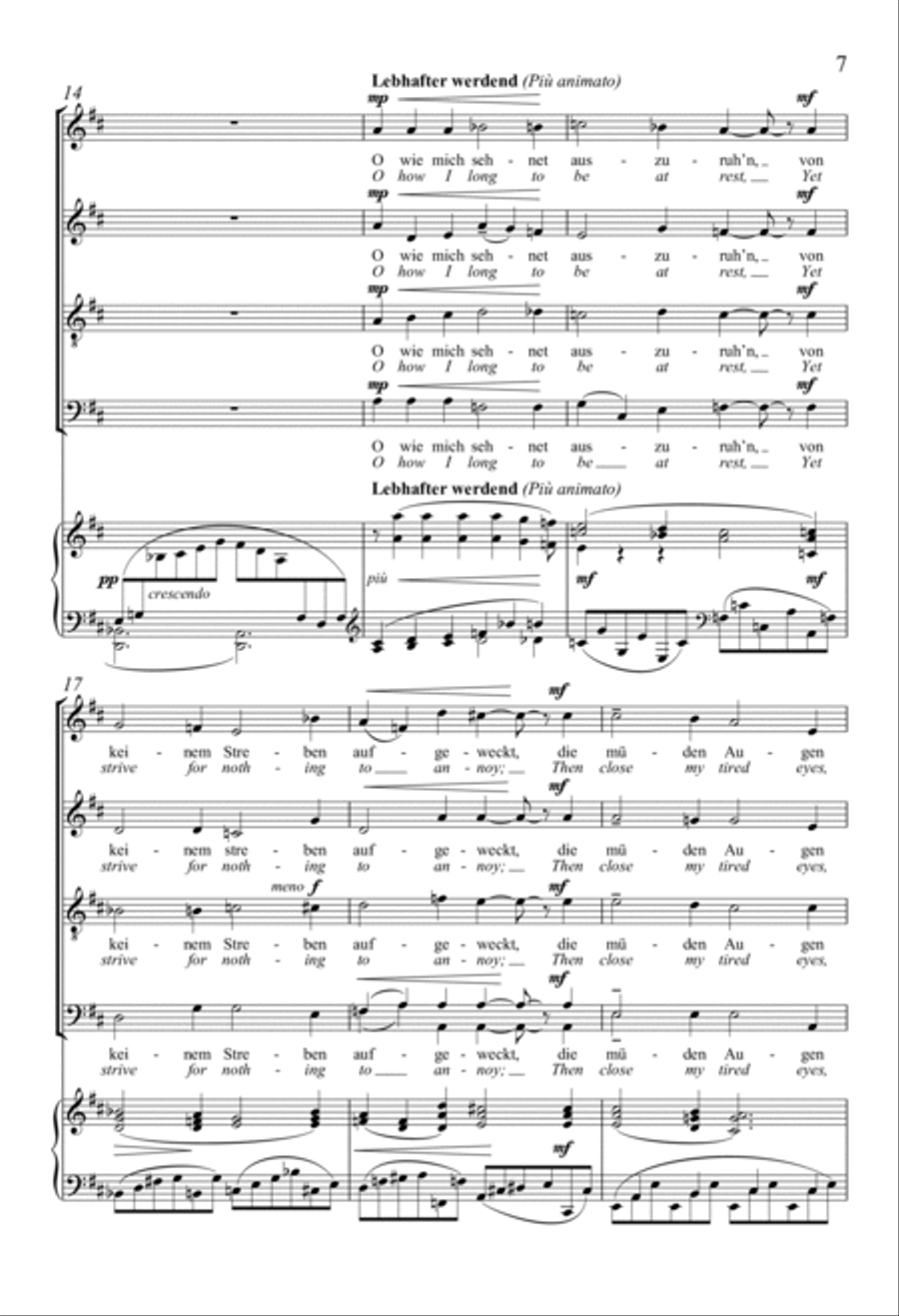 O wüsst’ ich doch den Weg zurück (O That I Knew the Way Back Home) 4-Part scores gallery preview page 6