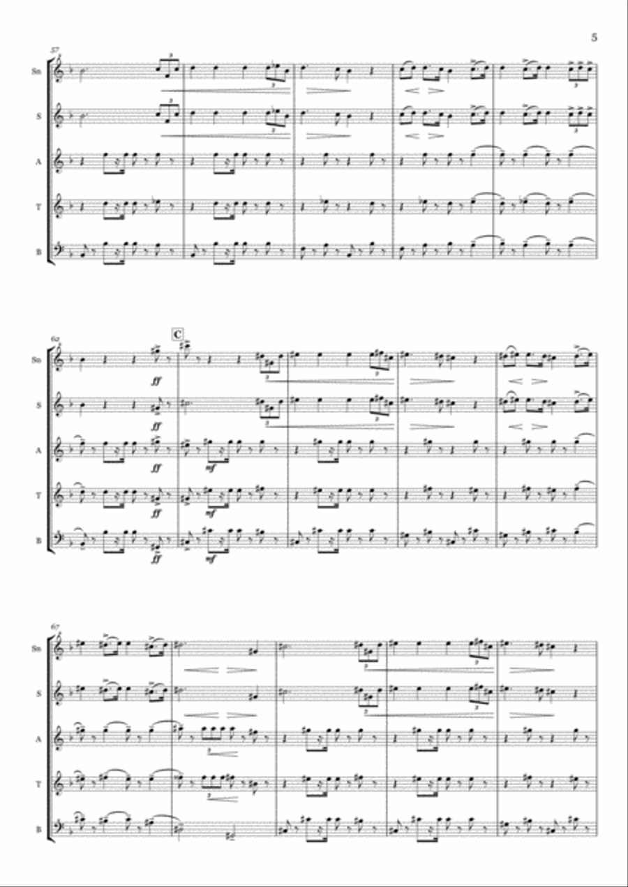 Giuseppe Verdi - Aida - Triumphal March - for recorder quintet Small Ensemble scores gallery preview page 5