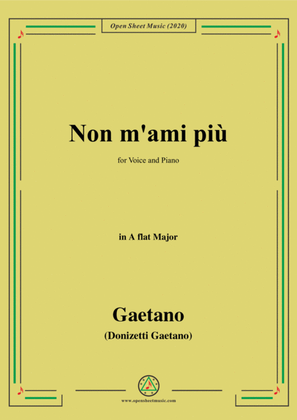 Book cover for Donizetti-Non m'ami piu,in A flat Major,for Voice and Piano