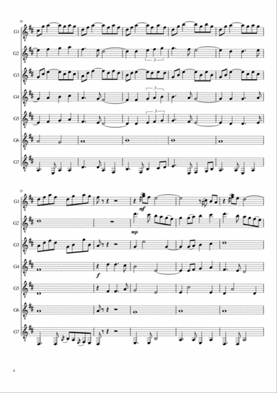 Carrickfergus for Guitar Ensemble Guitar Ensemble scores gallery preview page 6