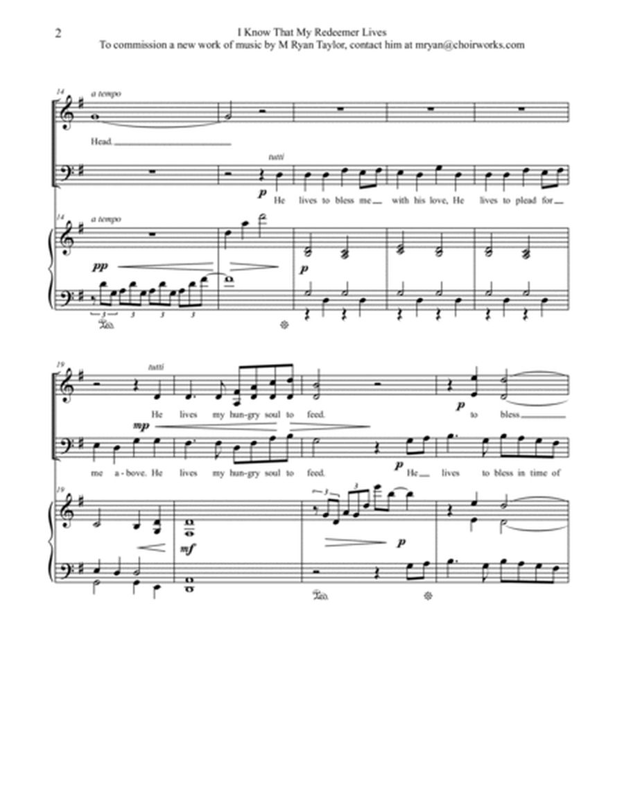 I Know that my Redeemer Lives : SATB and Piano image number null