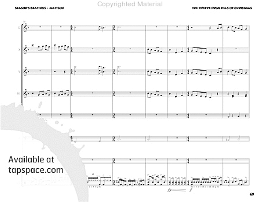 Season's Beatings Percussion Ensemble scores gallery preview page 65