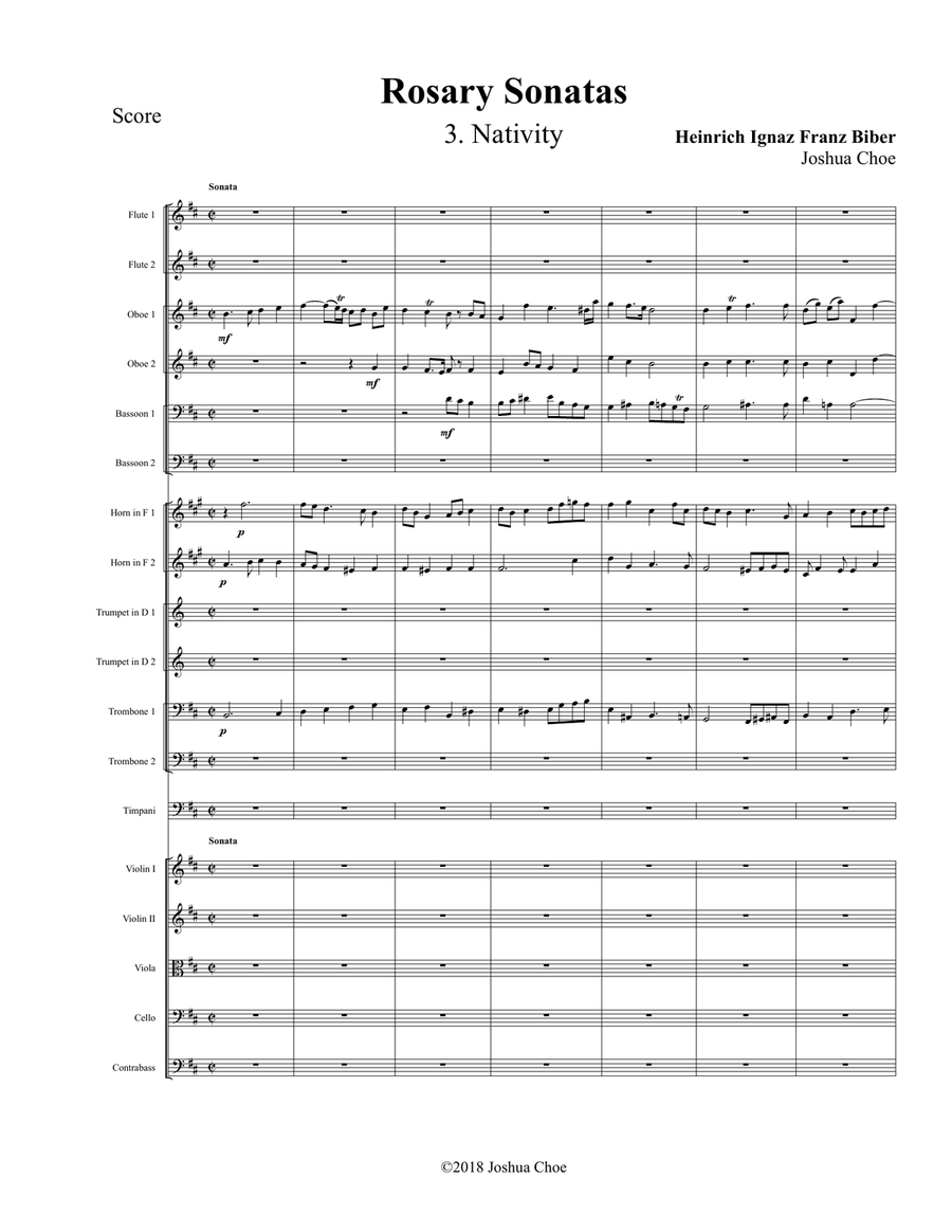 Rosary Sonatas: The Nativity Full Orchestra scores gallery preview page 1
