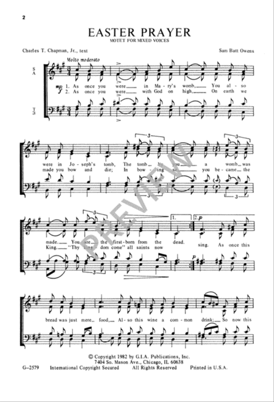 Easter Prayer 4-Part scores gallery preview page 3