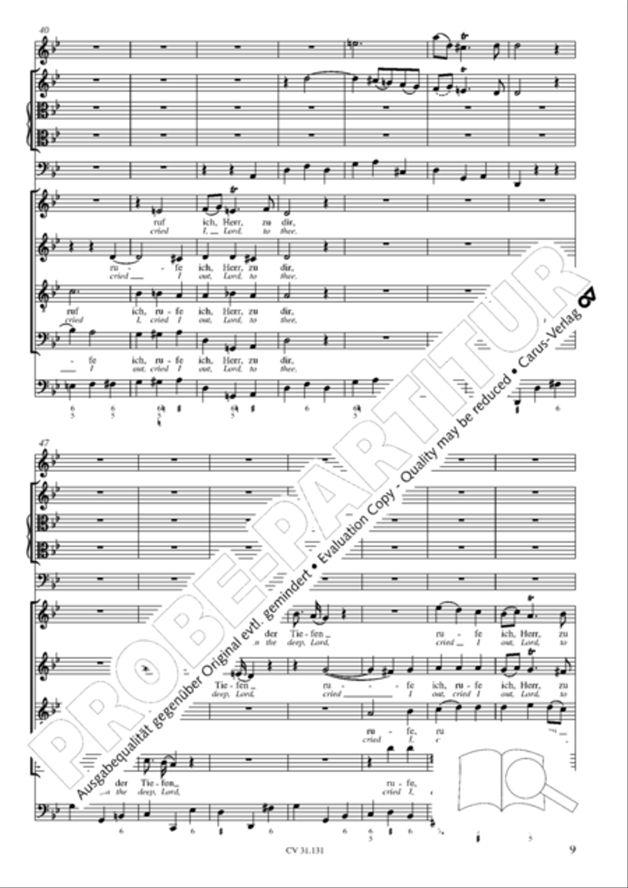 Form the deep, Lord, cried I, Lord, to Thee (Aus der Tiefe rufe ich, Herr, zu dir) 4-Part scores gallery preview page 10