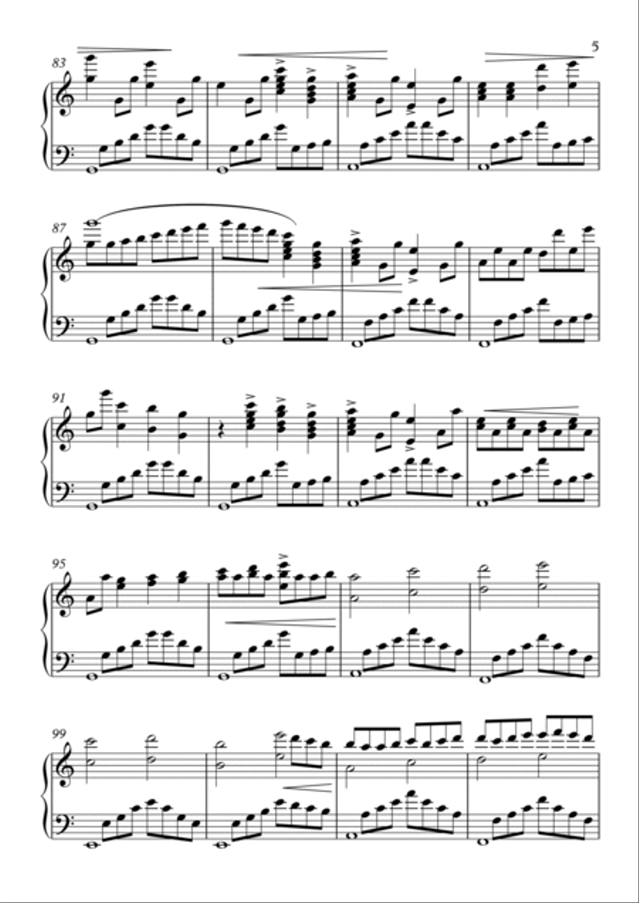 Part Three: Change Piano Solo scores gallery preview page 5