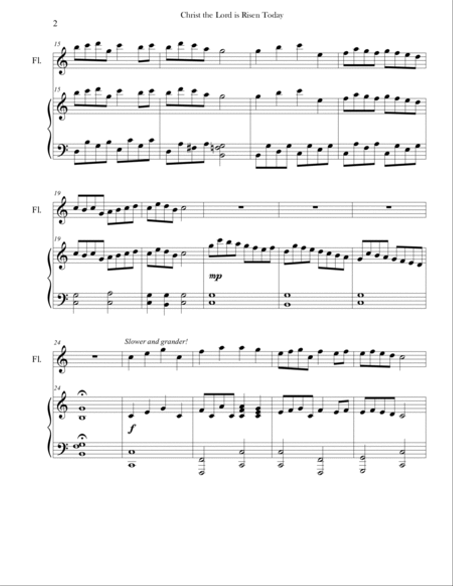 Christ the Lord is Risen Today (Advanced Piano & Flute) Christ the Lord is Risen Today (Advanced Piano & Flute) Flute Solo scores gallery preview page 2