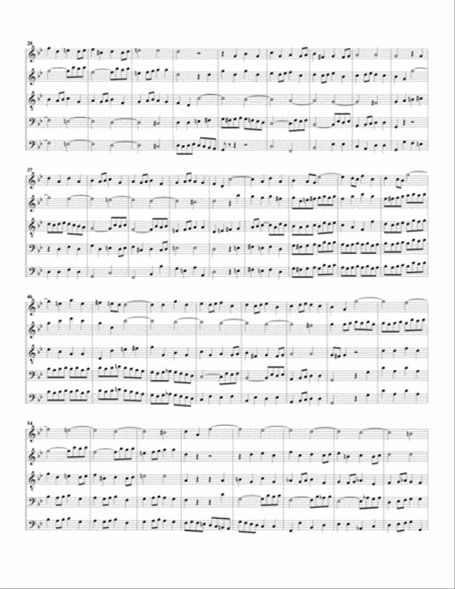 Coro: Denn vor dir wird kein Lebendiger gerecht from Cantata BWV 105 (arrangement for 5 recorders) Recorder scores gallery preview page 2