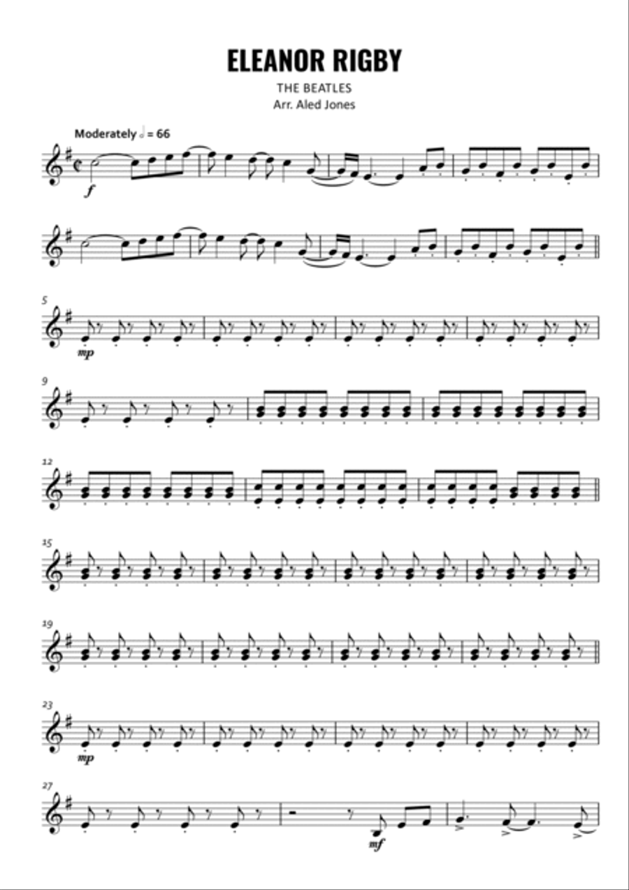Eleanor Rigby Eleanor Rigby String Quartet scores gallery preview page 3