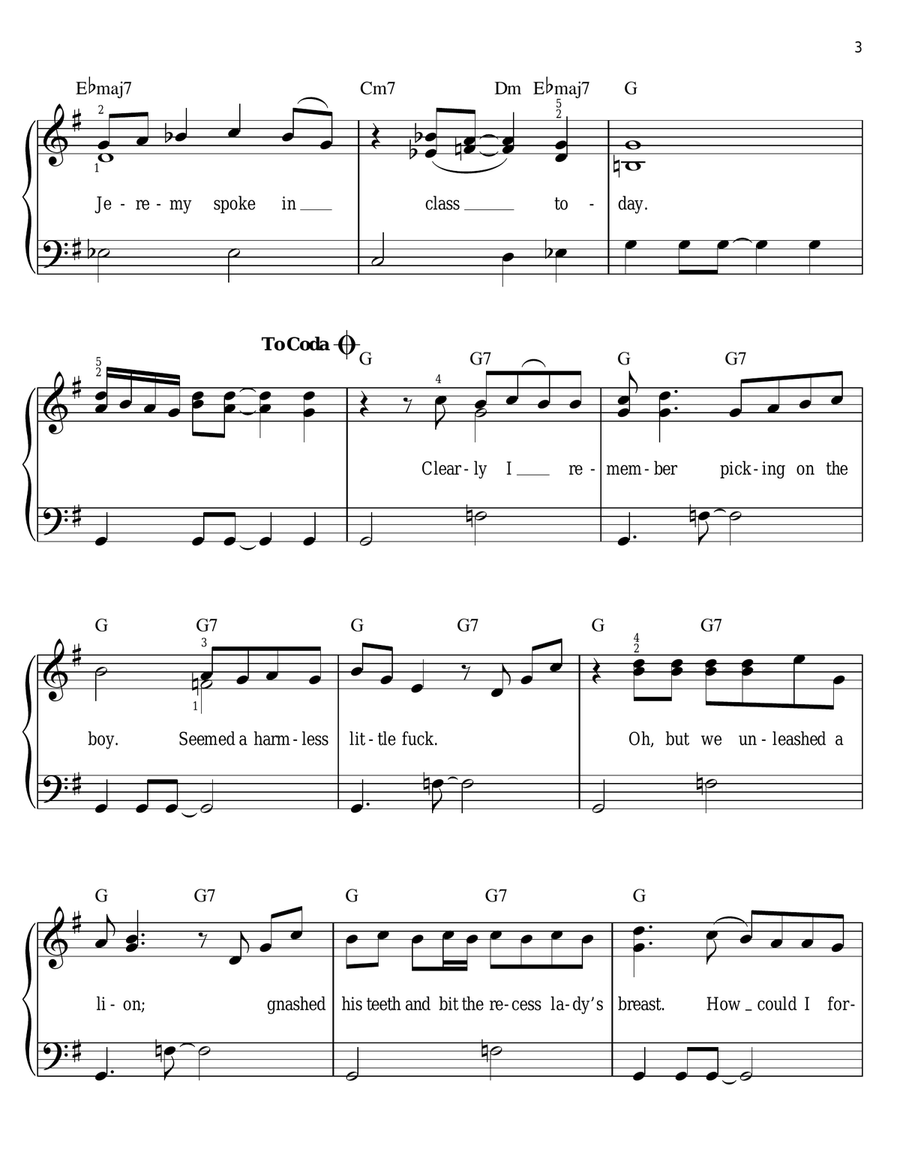 Jeremy Easy Piano scores gallery preview page 3