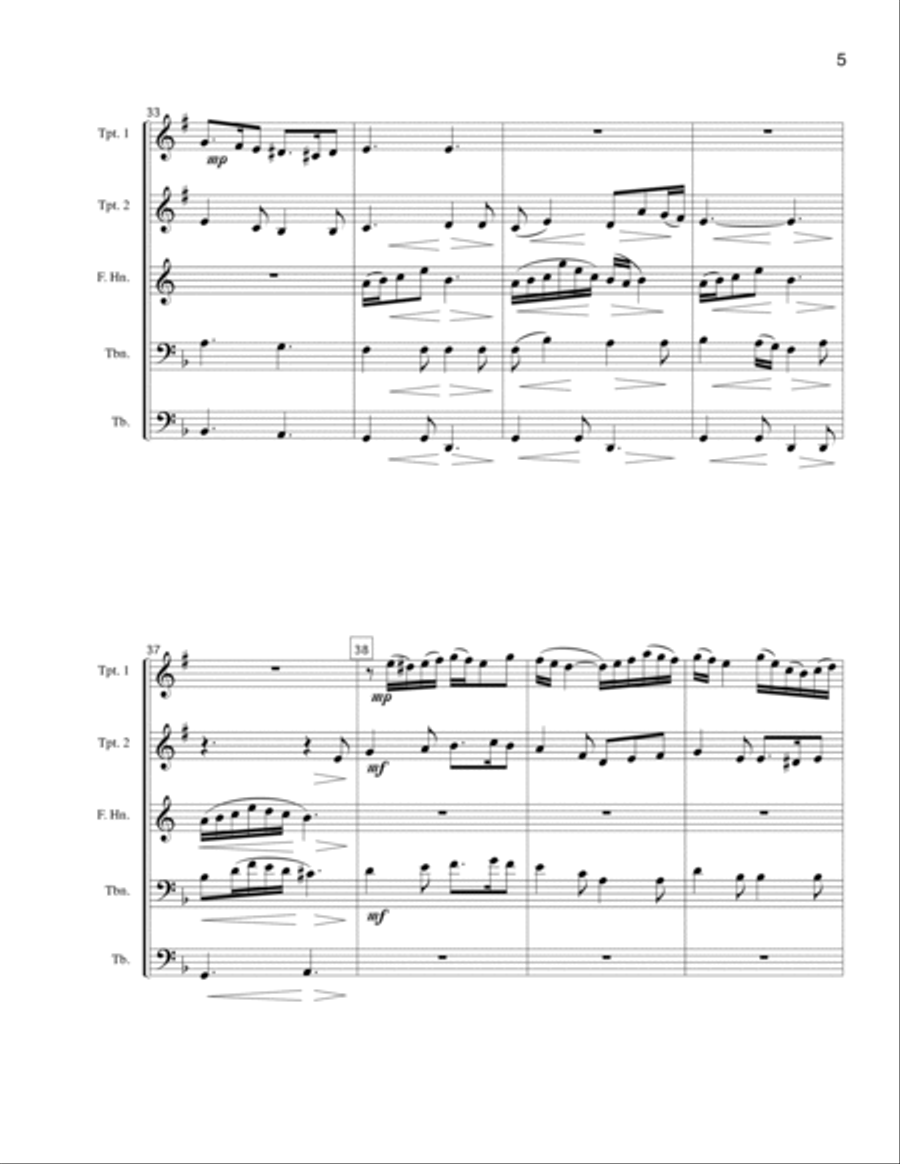Greensleeves (What Child is This?) Brass Ensemble scores gallery preview page 5