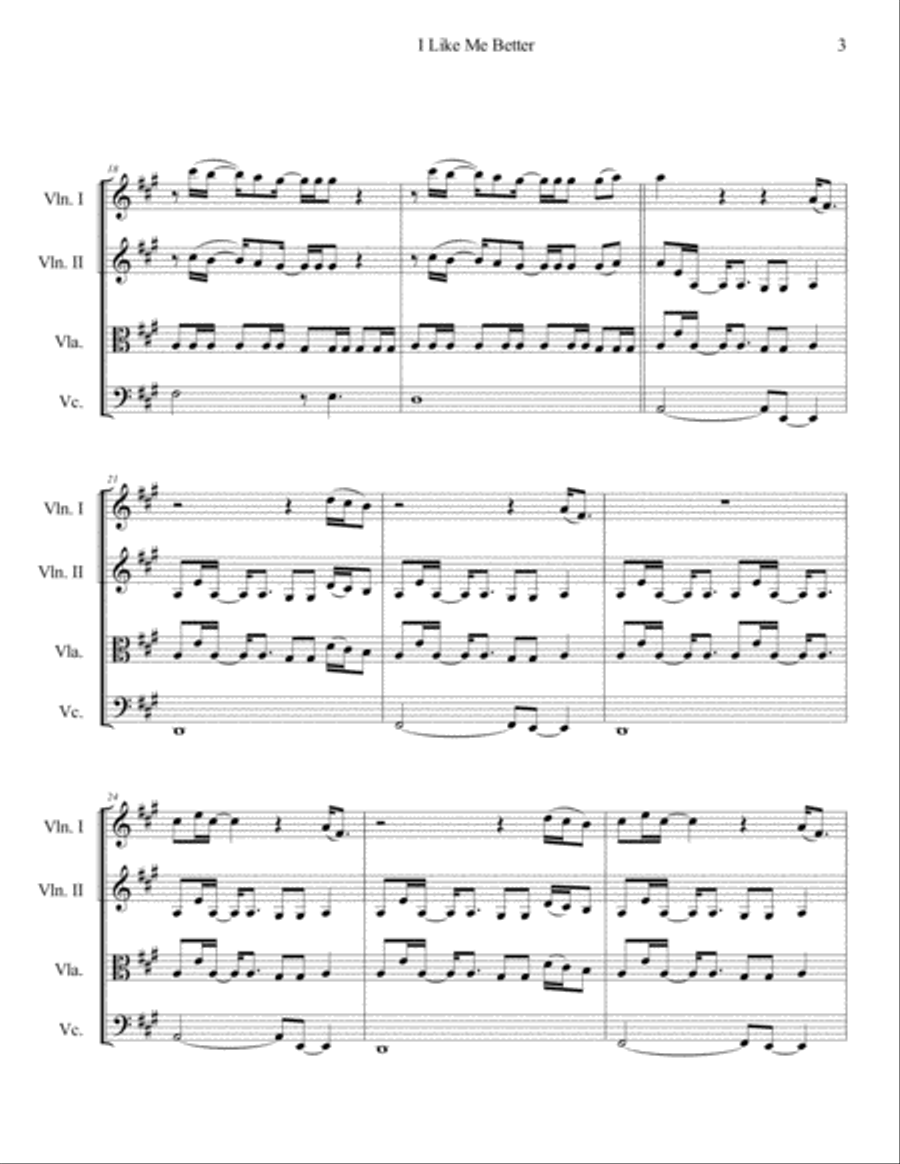 I Like Me Better String Quartet scores gallery preview page 4
