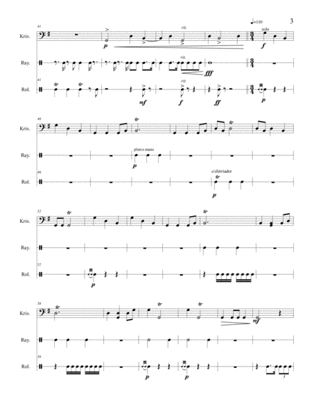 Estudio Corto para Tres -percussion. Score and parts. image number null