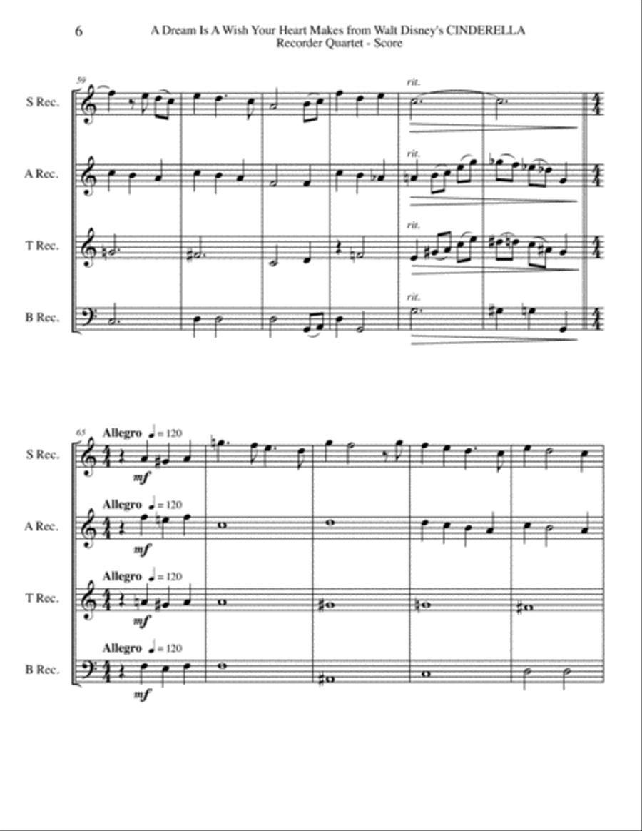 A Dream Is A Wish Your Heart Makes Small Ensemble scores gallery preview page 6