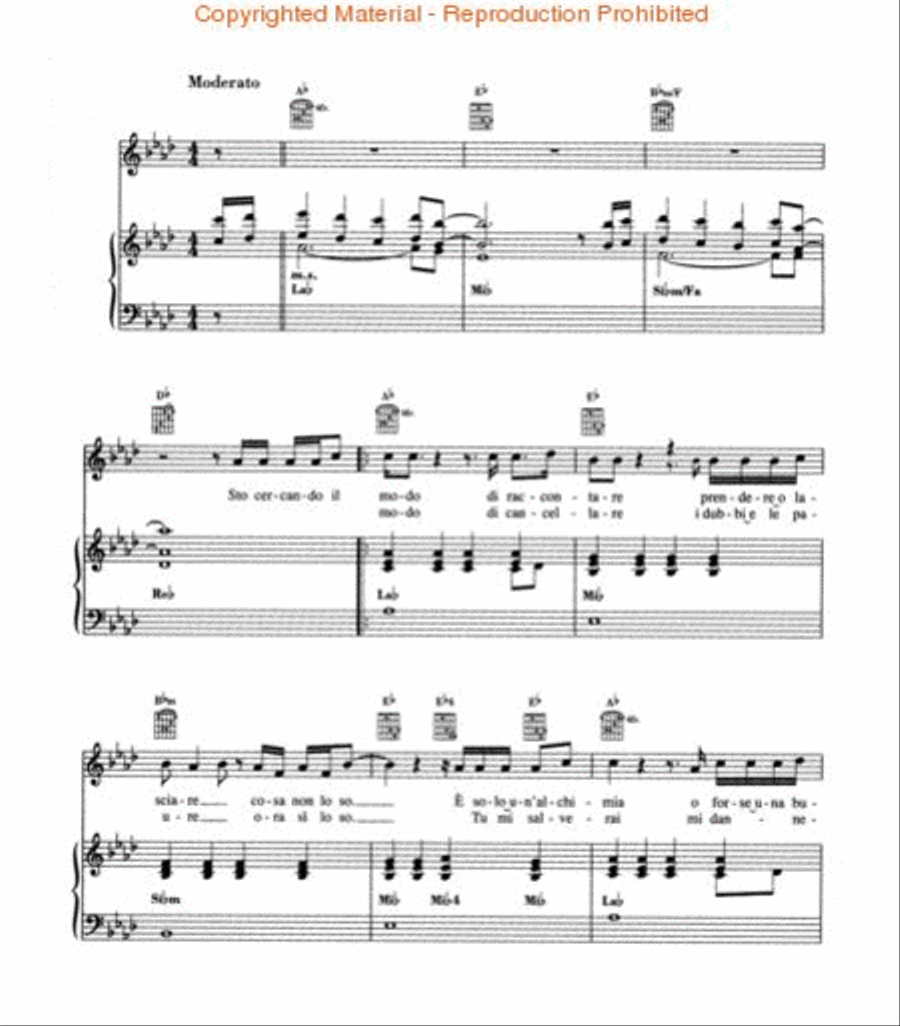 Andrea Bocelli - Andrea Piano, Vocal, Guitar scores gallery preview page 3